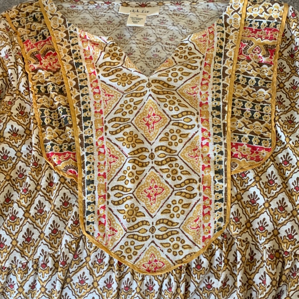 Style & Co. Multicolor Patterned V-Neck Blouse - Picture 3 of 5